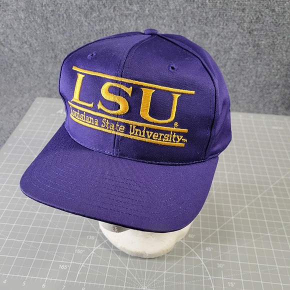 Vintage LSU Tigers Hat SnapBack Purple The Game Louisiana State Cap Taiwan 90s